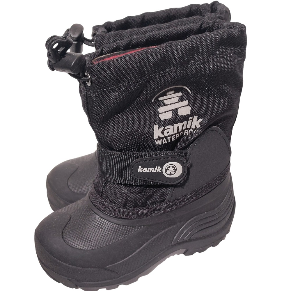 Kamik Kids Black Waterproof Insulated Snow Boots Size 8 28815-BLK